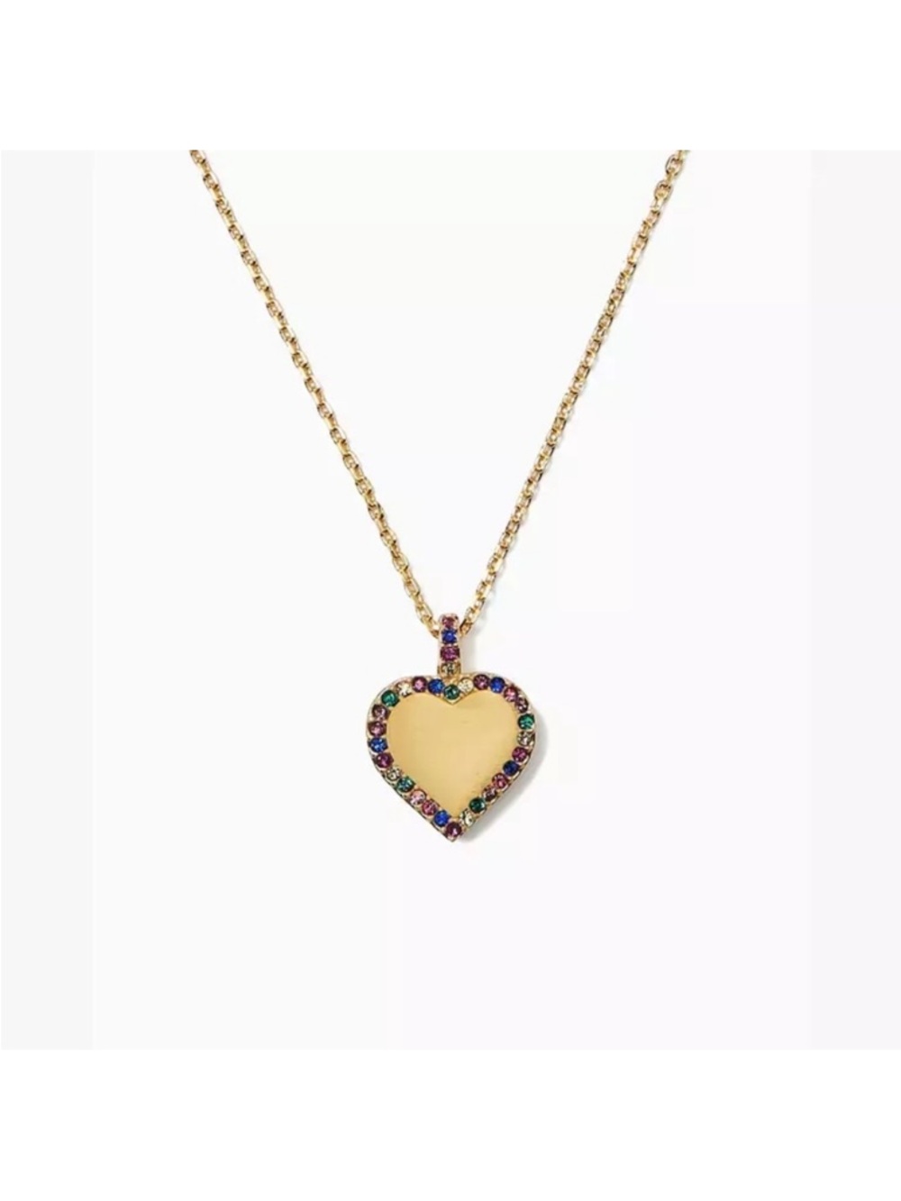 kate spade Gold Heart Pendant Necklace with Pink Accents - Picture 2 of 3